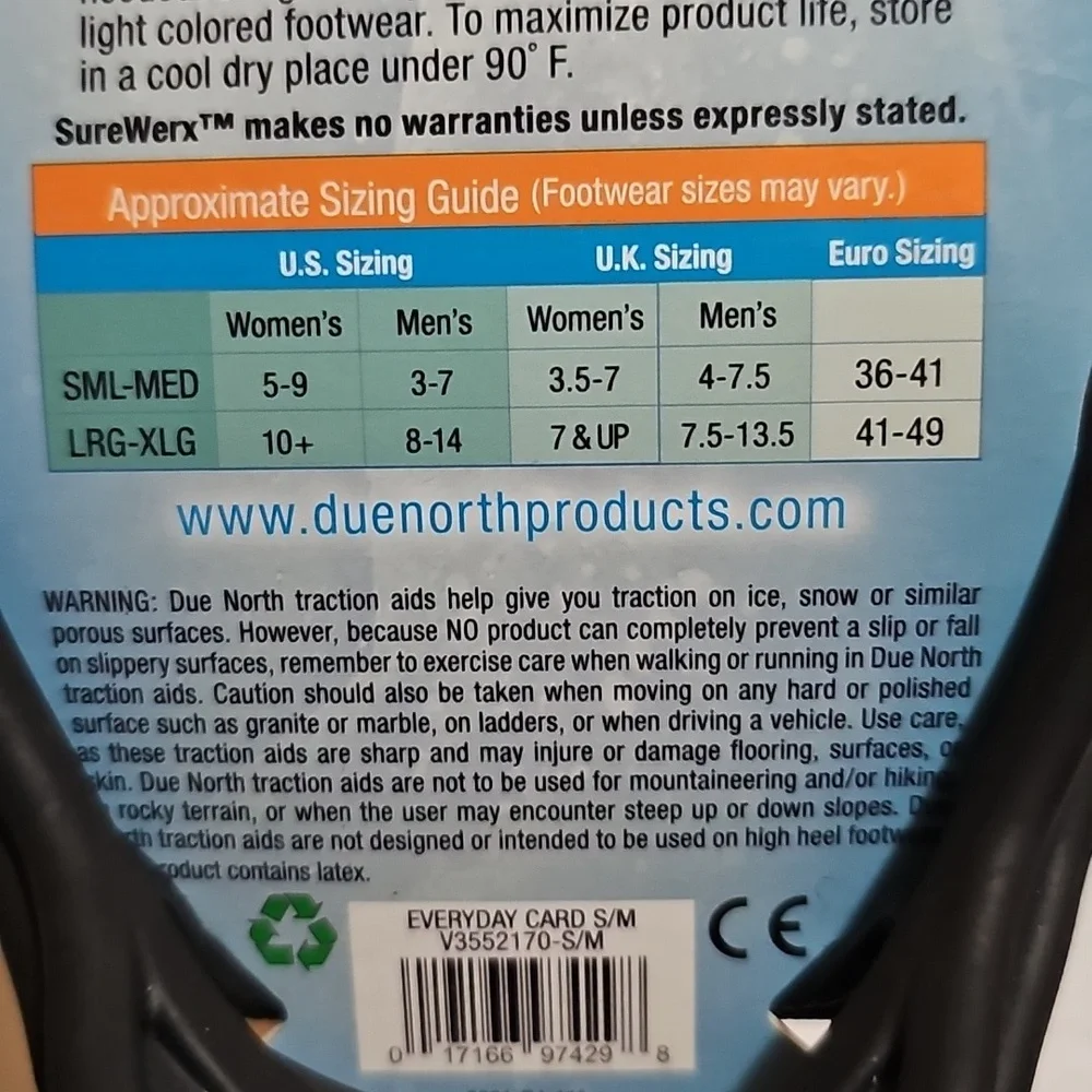 DueNorth Everyday Traction Aids Ice and Snow Size Small/Medium New - Picture 12 of 13